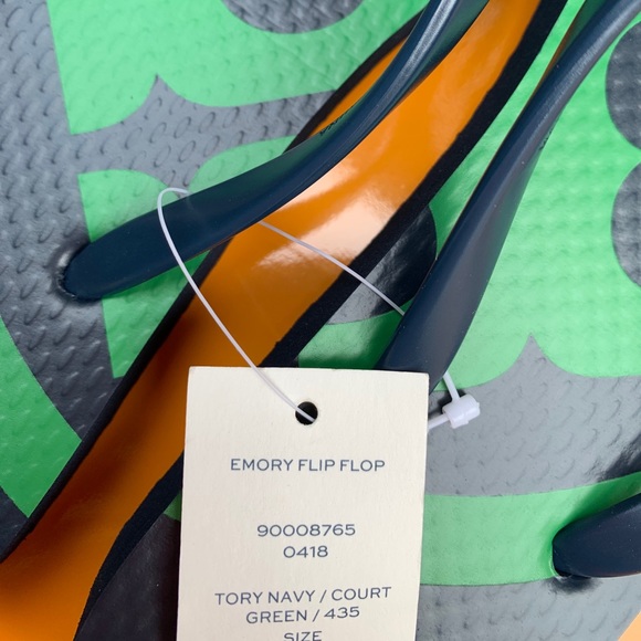 NWT Tory Burch Emory Flip Flop Flat Logo Sandals - Picture 11 of 12